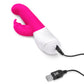 Rabbit Essentials Rechargeable Come Hither G-Spot Rabbit Vibrator Hot Pink