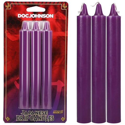 Doc Johnson Japanese Drip Candles - Purple 3 Pack