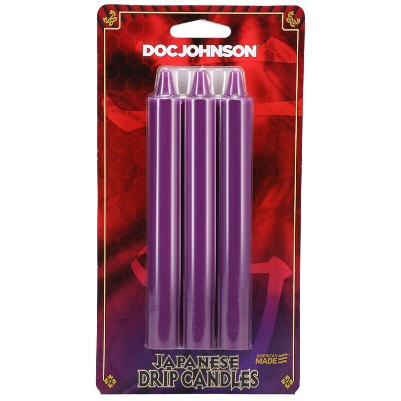 Doc Johnson Japanese Drip Candles - Purple 3 Pack