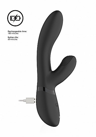 Shots Toys | VIVE Kyra Pulse Clitoral Rabbit Vibrator USB Rechargeable Black