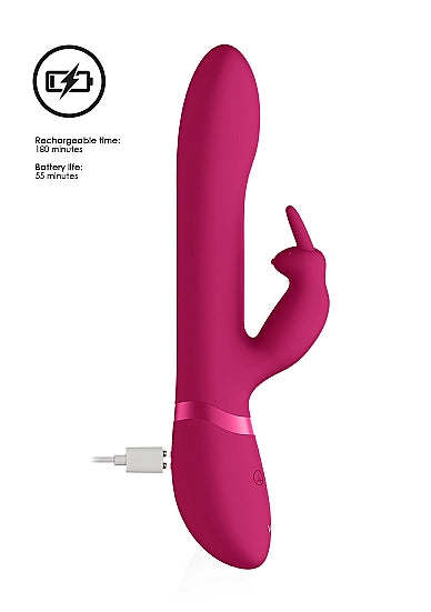 Shots Toys | VIVE Amoris 23cm USB Rechargeable Beads Rabbit Vibrator Pink