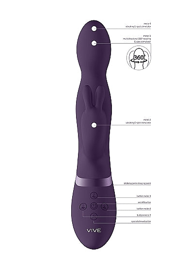 Shots Toys | VIVE Niva 360 Degrees G-Spot Rabbit Vibrator USB Rechargeable Purple