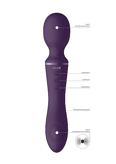 Shots Toys | VIVE Enora Wand and Vibrator Double Ended Purple