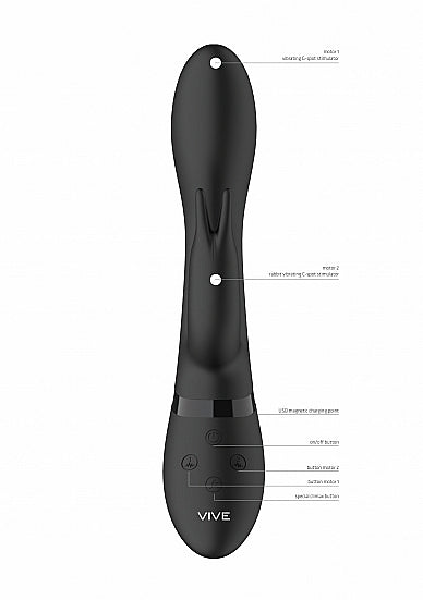 Shots Toys | VIVE Zosia Classic G-Spot Rabbit Vibrator USB Rechargeable Black