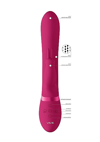 Shots Toys | VIVE Amoris 23cm USB Rechargeable Beads Rabbit Vibrator Pink