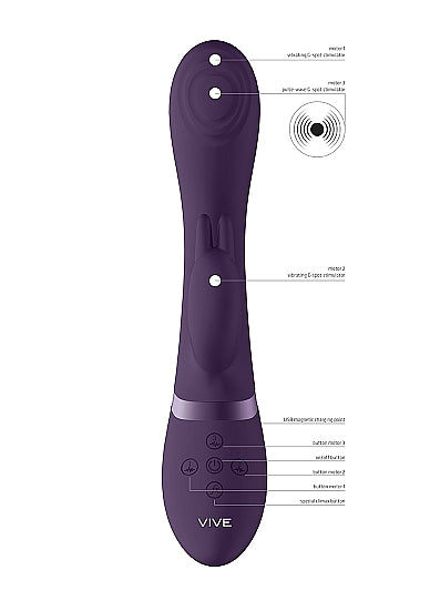 Shots Toys | VIVE Cato Pulse Wave G-Spot Rabbit Vibrator Purple