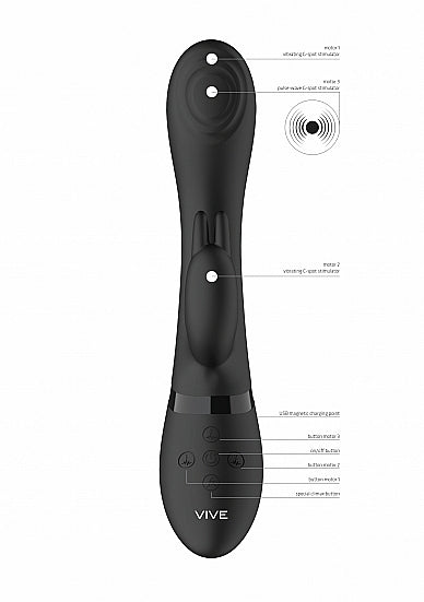 Shots Toys | VIVE Cato Pulse Wave G-Spot Rabbit Vibrator Black