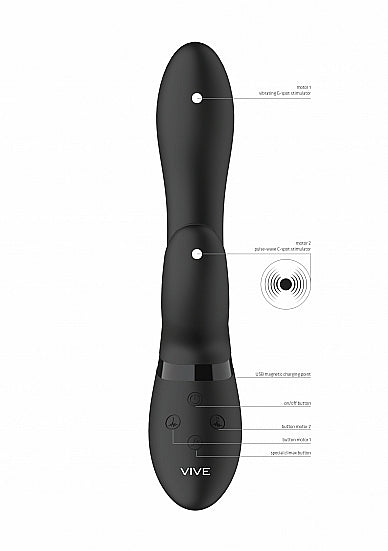 Shots Toys | VIVE Kyra Pulse Clitoral Rabbit Vibrator USB Rechargeable Black