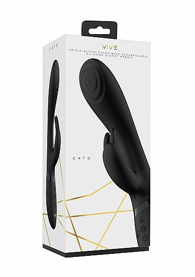 Shots Toys | VIVE Cato Pulse Wave G-Spot Rabbit Vibrator Black