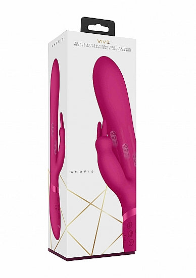 Shots Toys | VIVE Amoris 23cm USB Rechargeable Beads Rabbit Vibrator Pink