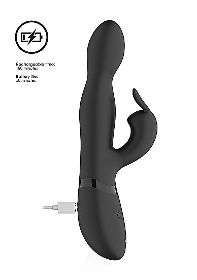 Shots Toys | VIVE Niva 360 Degrees G-Spot Rabbit Vibrator USB Rechargeable Black