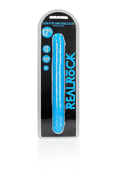 Shots Toys | REALROCK 30cm Double Dong - Blue (12") Glow In The Dark