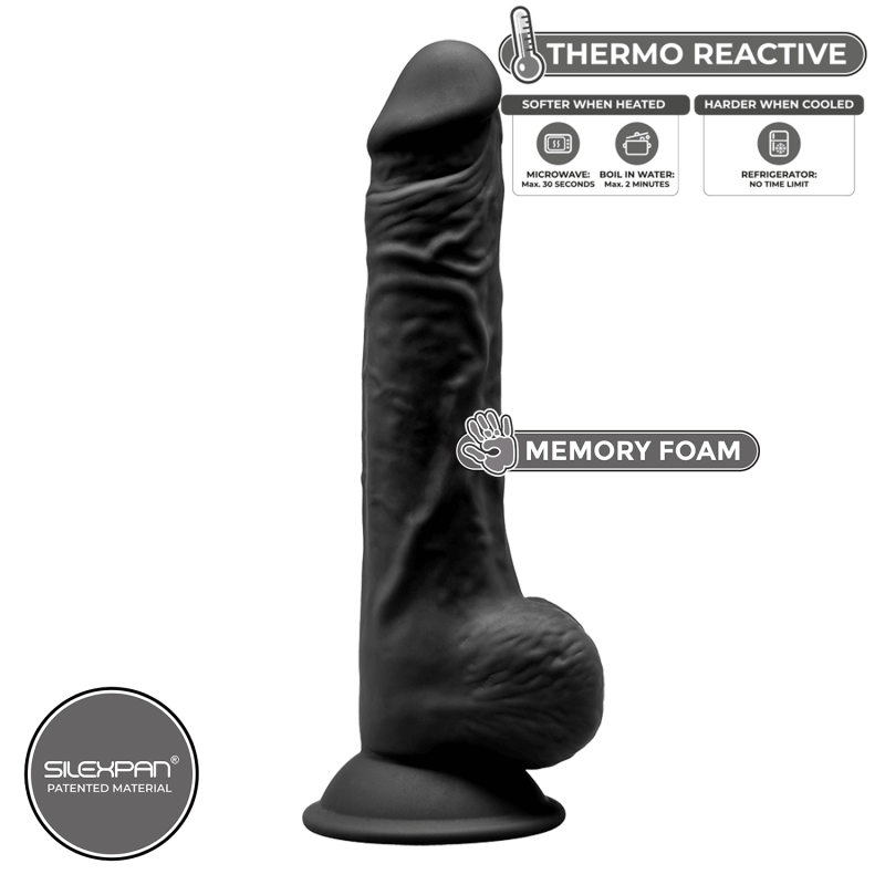 Adrien Lastic Silexd 9.5" Model 3 Realistic Silicone Dildo - Black