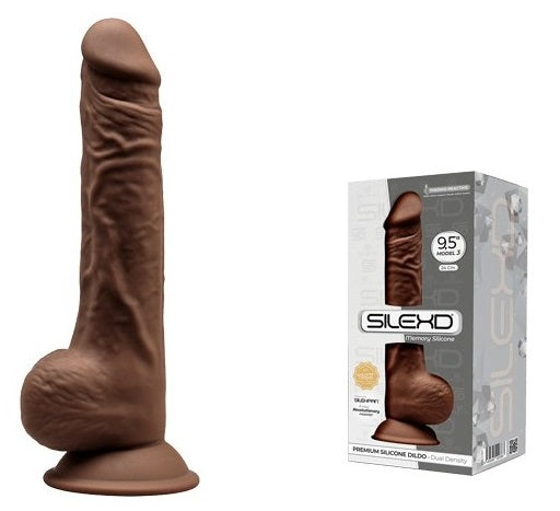 Adrien Lastic Silexd 9.5" Model 3 Realistic Silicone Dildo - Brown