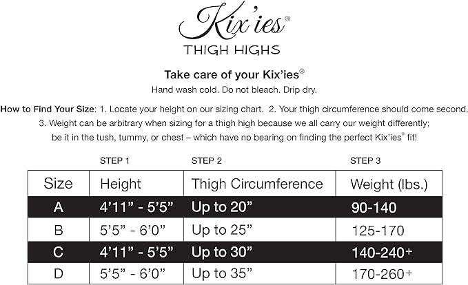 Kix'ies Beth Anne - Black Honeycomb Thigh-High Stockings - Size A/B/C/D