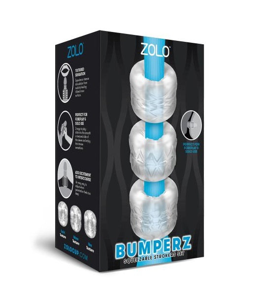 Zolo Bumperz - Clear Mini Blowjob Stroker 3 Piece Set