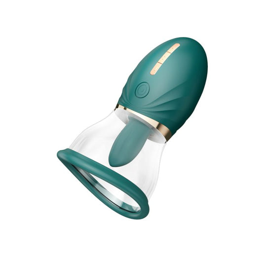 Realov LuvPump Magic Tongue Green - Pussy Pump with Licking and Vibrating Tongue