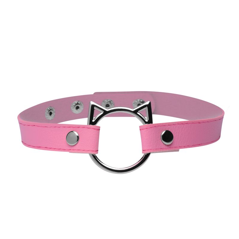 Master Series Kinky Kitty Ring Slim Choker Pink