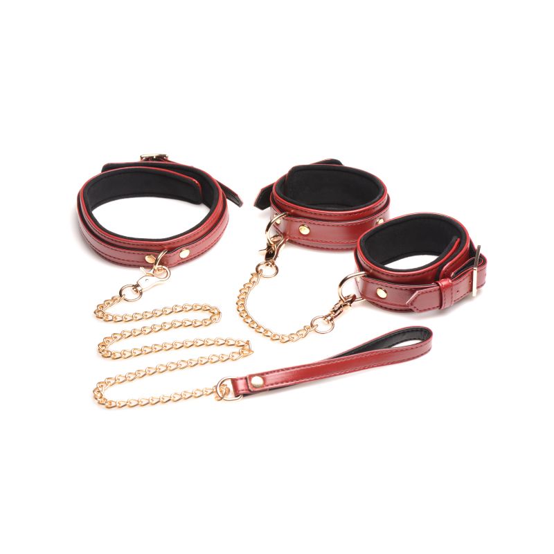 Master Series 6 Piece Bondage Set Burgundy