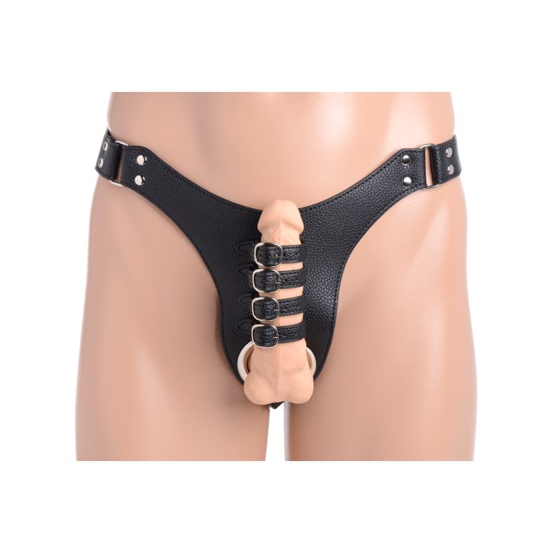 Strict | Male Chastity Harness w Anal Plug Black