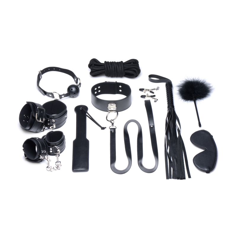 Strict | Deluxe 10 Piece Bondage Set Black