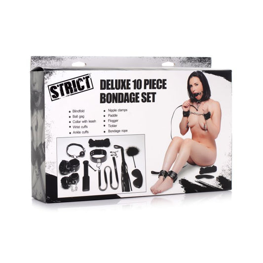 Strict | Deluxe 10 Piece Bondage Set Black