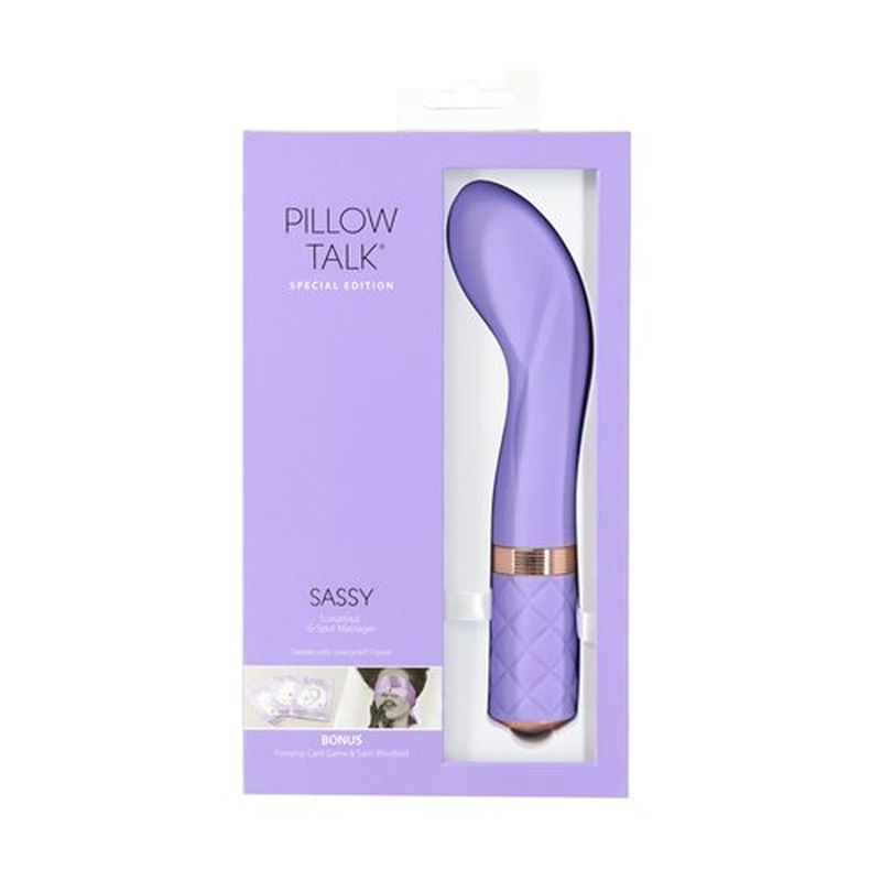 Pillow Talk Special Edition Sassy G Spot Massager w Swarovski Crystal Purple