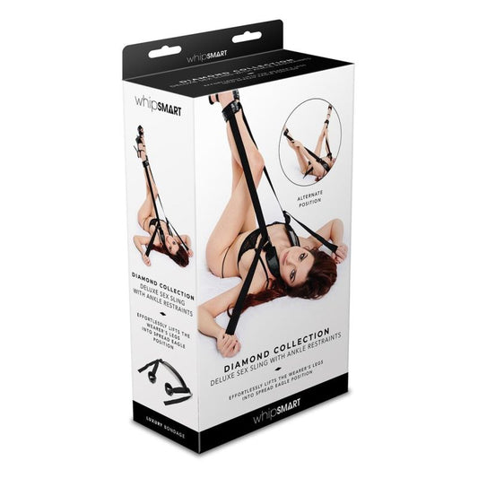 Whipsmart | Whip Smart Diamond Deluxe Sex Swing w Ankle Restraints Black