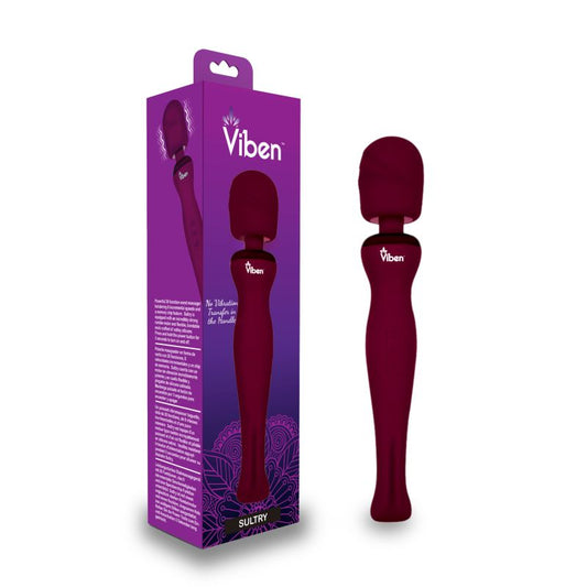 Viben Sultry Rechargeable Wand Massager Vibrator Ruby