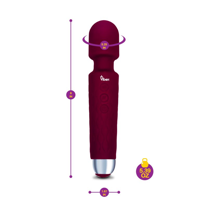 Viben Tempest Travel Wand Massager Vibrator Ruby