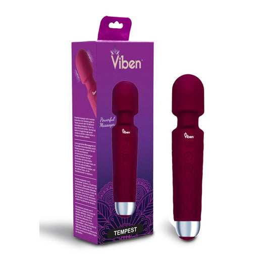 Viben Tempest Travel Wand Massager Vibrator Ruby