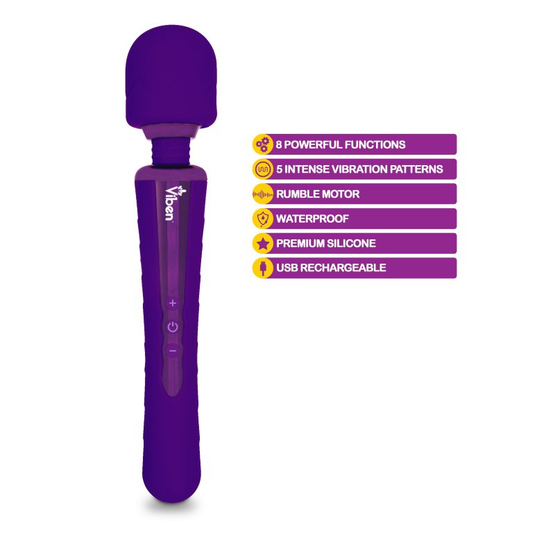 Viben Obsession Rechargeable Wand Massager Vibrator Violet