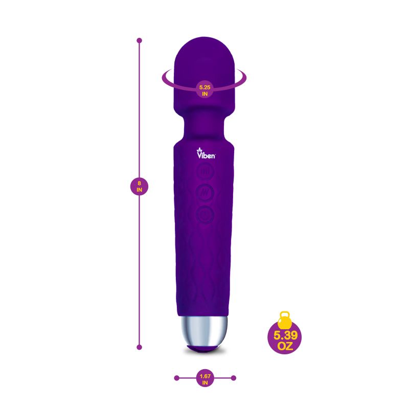 Viben Tempest Travel Wand Massager Vibrator Violet