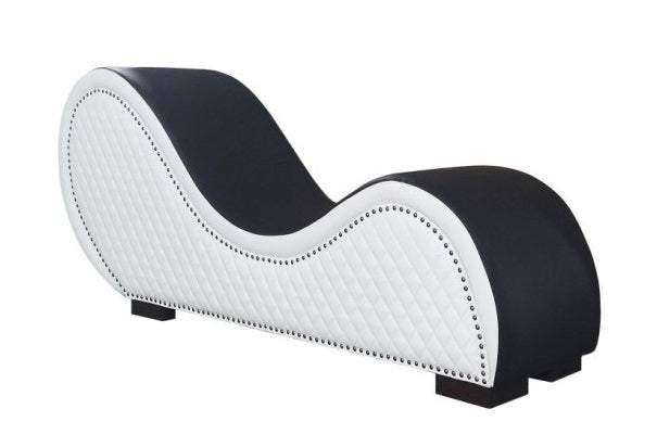 Daytona | Kama Sutra Chaise Love Lounge Studded Quilted 2 Tone Black/White