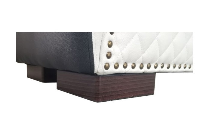 Daytona | Kama Sutra Chaise Love Lounge Studded Quilted 2 Tone Black/White