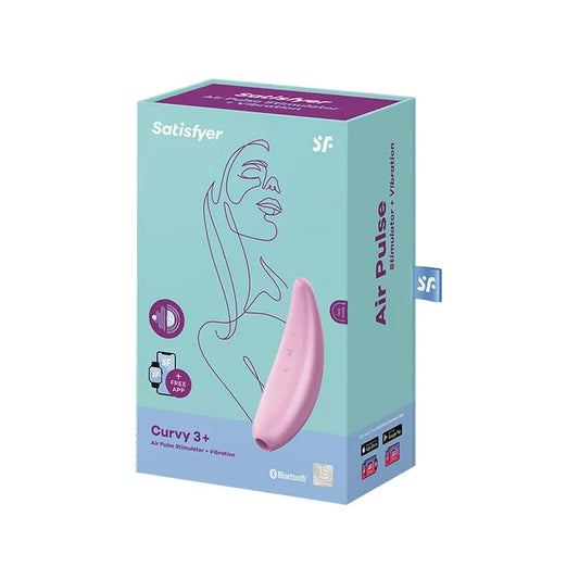 Satisfyer Curvy 3+ App Control USB Recharge Clitoral Stimulator w Vibration Pink