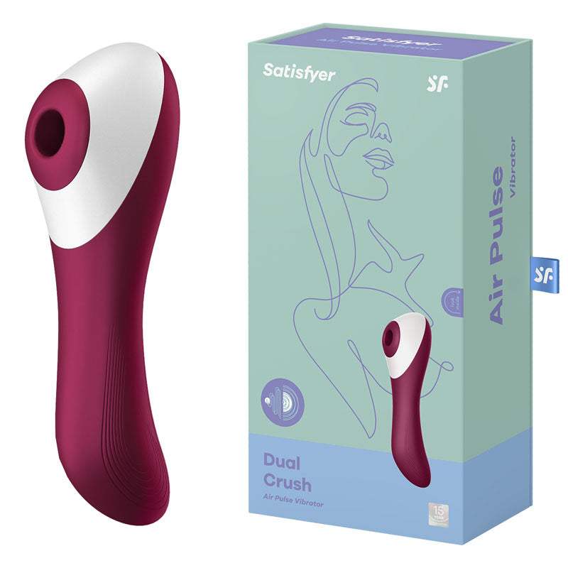 Satisfyer Dual Crush Air Pulse Stimulator with Vibration Red