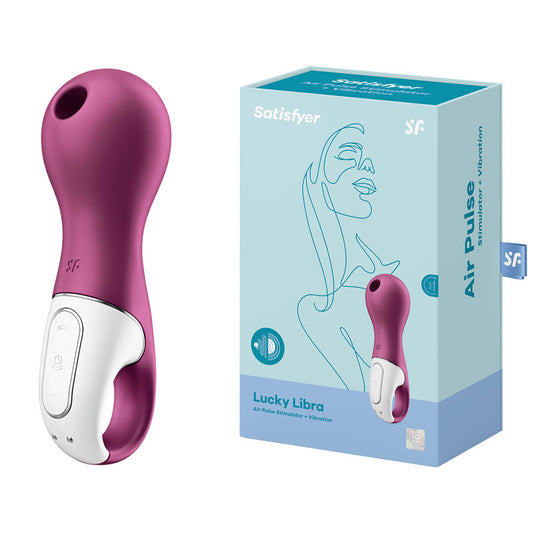 Satisfyer Lucky Libra Air Pulsation Stimulator with Vibration - Berry Red