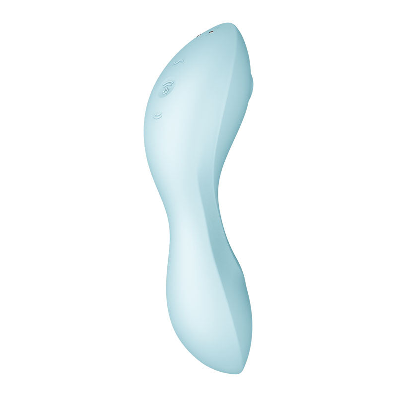 Satisfyer Curvy Trinity 5 Air Pulse Stimulator & Vibrator with App Control Blue