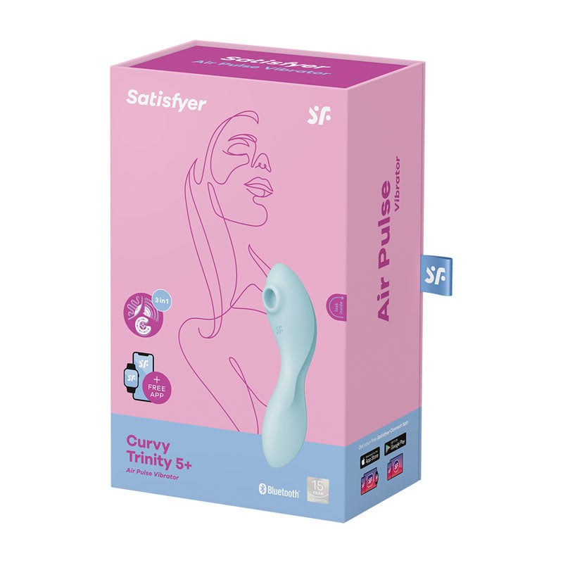 Satisfyer Curvy Trinity 5 Air Pulse Stimulator & Vibrator with App Control Blue