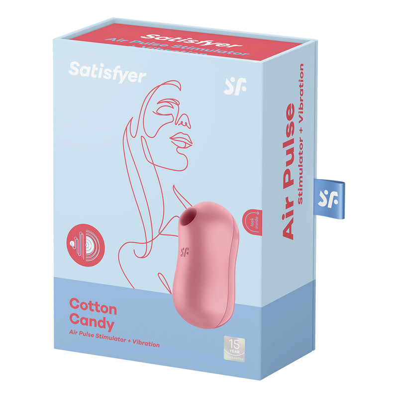 Satisfyer Cotton Candy USB Recharge Air Pulsation Clitoral Stimulator Light Red