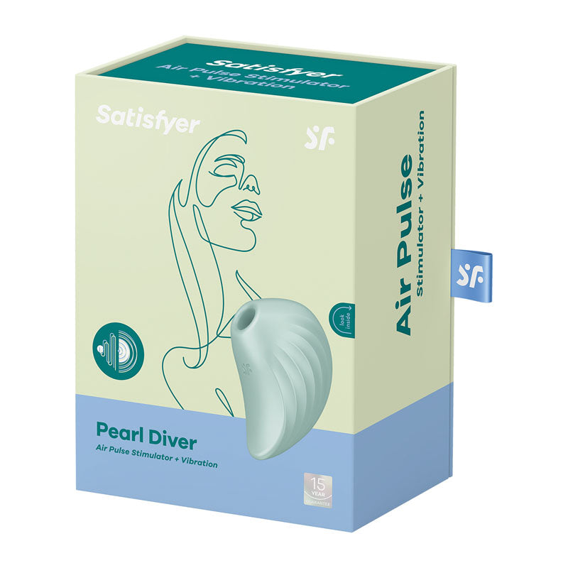 Satisfyer Pearl Diver USB Rechargeable Air Pulsation Clitoral Stimulator - Mint