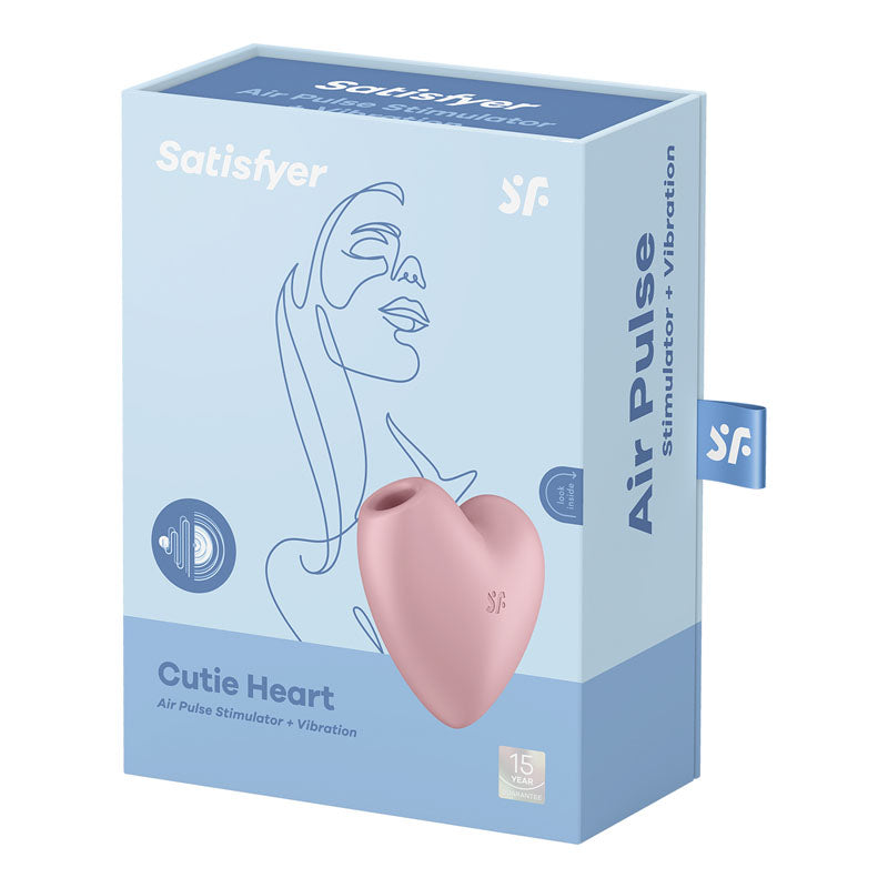 Satisfyer Cutie Heart USB Recharge Air Pulsation Clitoral Stimulator Light Red