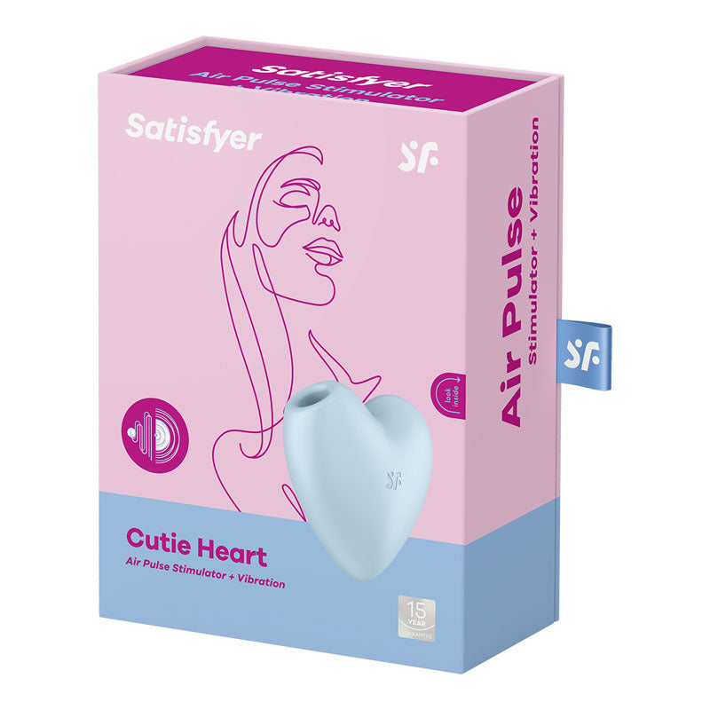 Satisfyer Cutie Heart USB Recharge Air Pulsation Clitoral Stimulator Blue