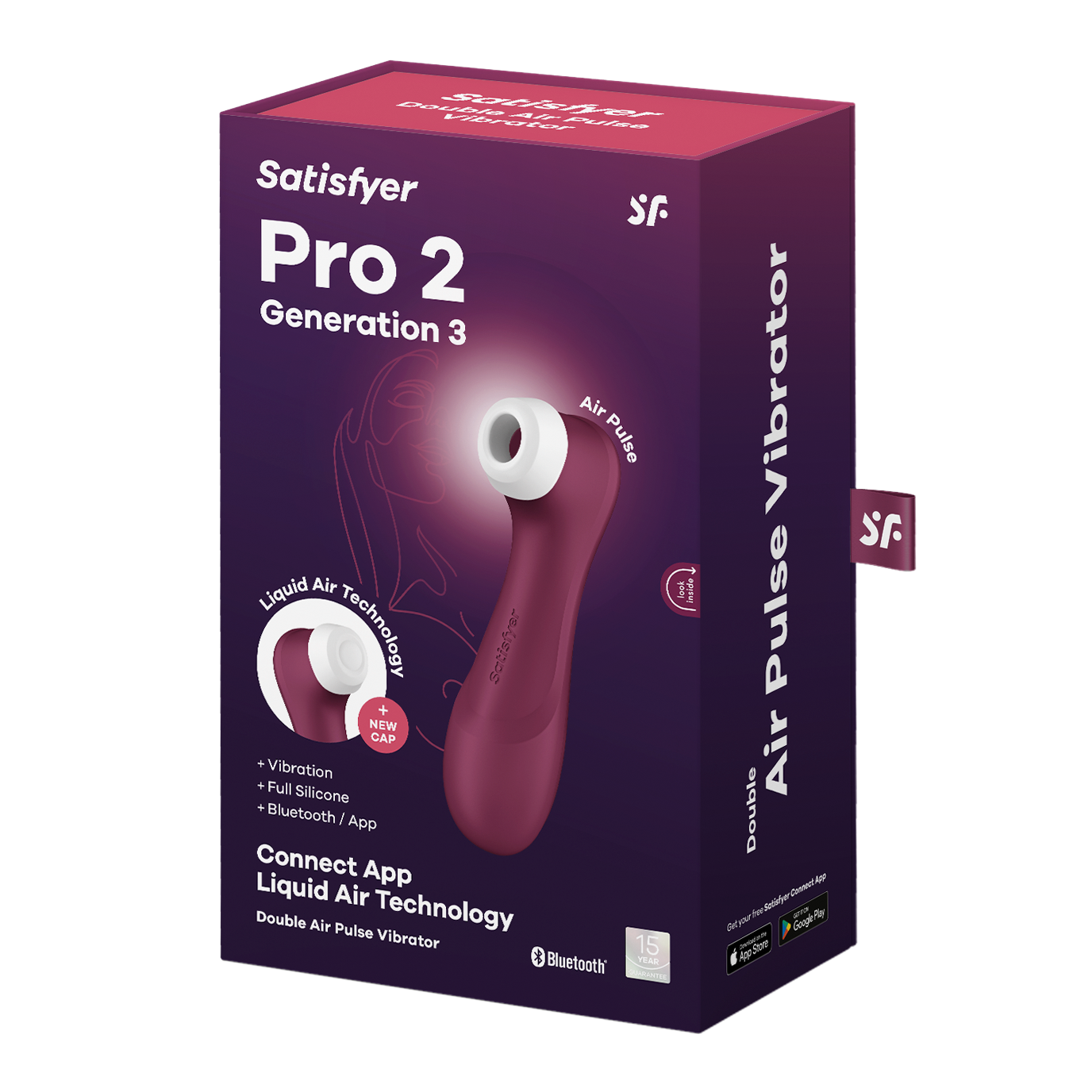 Satisfyer Pro 2 Generation 3 with App Control - Wine Red