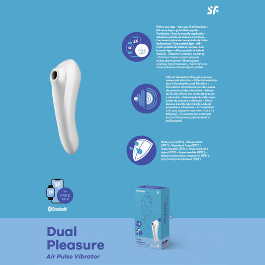 Satisfyer Dual Pleasure App Contolled USB Clitoral Stimulator & Vibration White