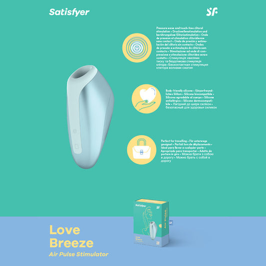 Satisfyer Love Breeze USB Recharge Clitoral Stimulator & Vibration - Ice Blue