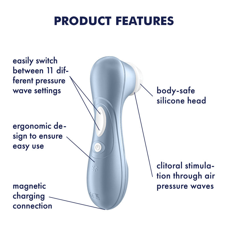 Satisfyer Pro 2 Touch-Free USB-Rechargeable Clitoral Stimulator - Blue